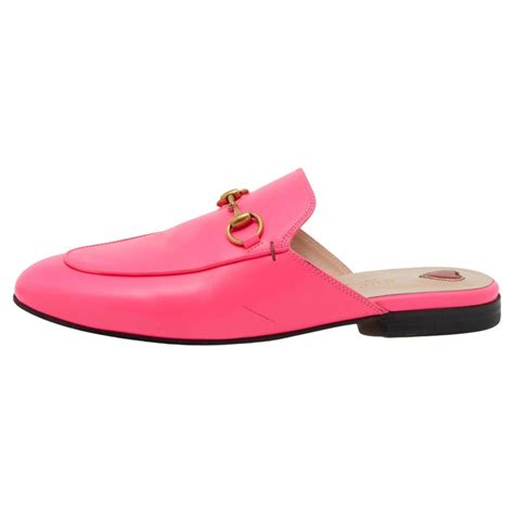 neon pink gucci mules|Meer.